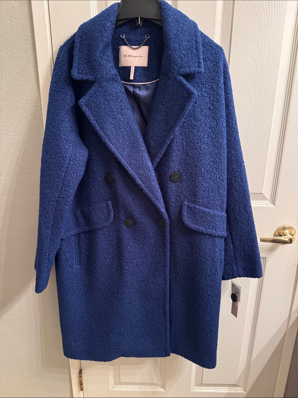 BCBGeneration Deep Blue Double-Breasted Pea Coat